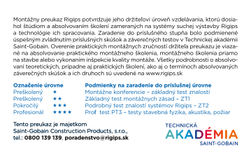 Preukaz montážnika Rigips